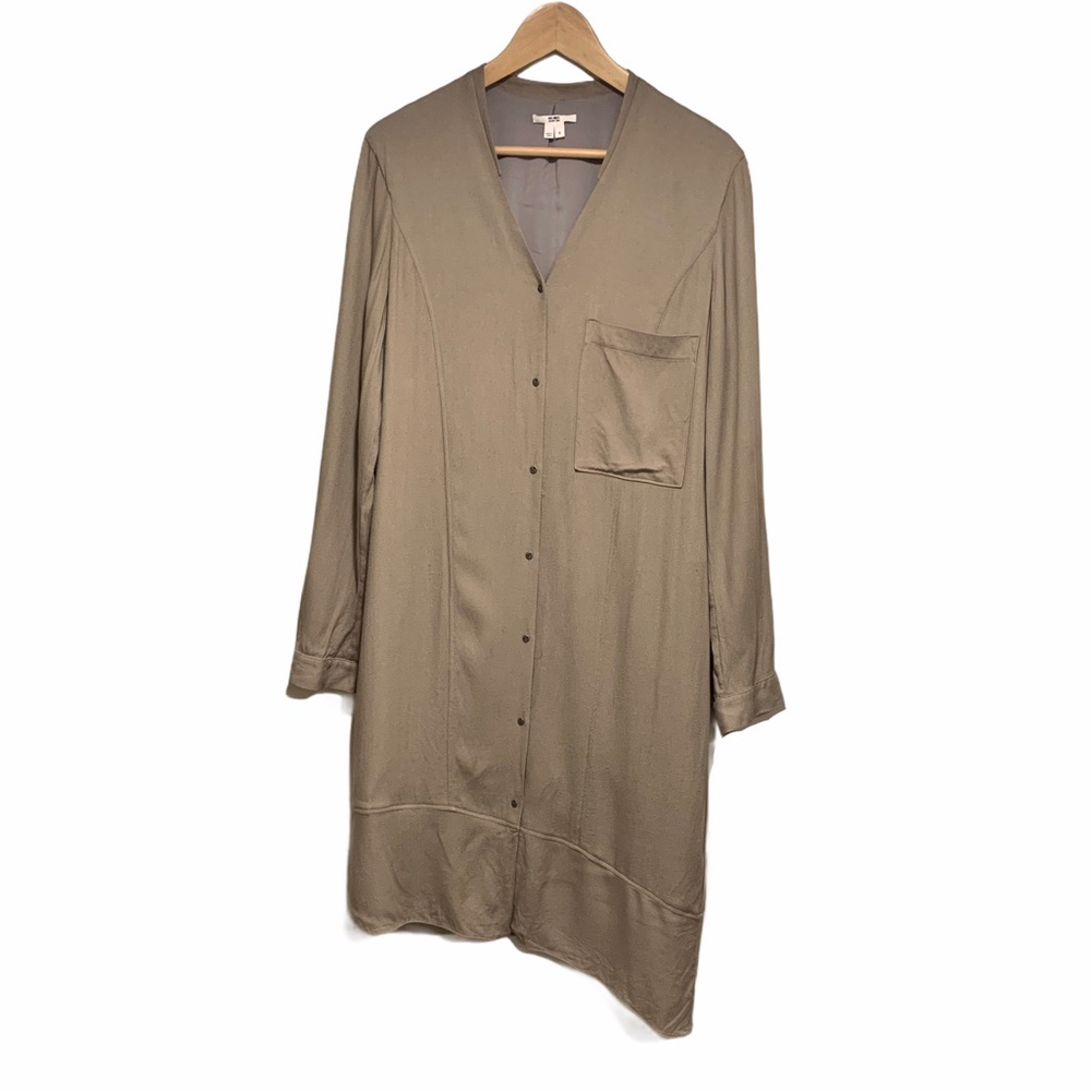 Helmut Lang Wool Blend Button Down Midi Dress